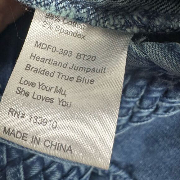 NWT Show Me Your Mumu Heartland Jumpsuit Braided True Blue - Picture 12 of 13